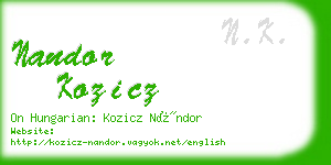 nandor kozicz business card